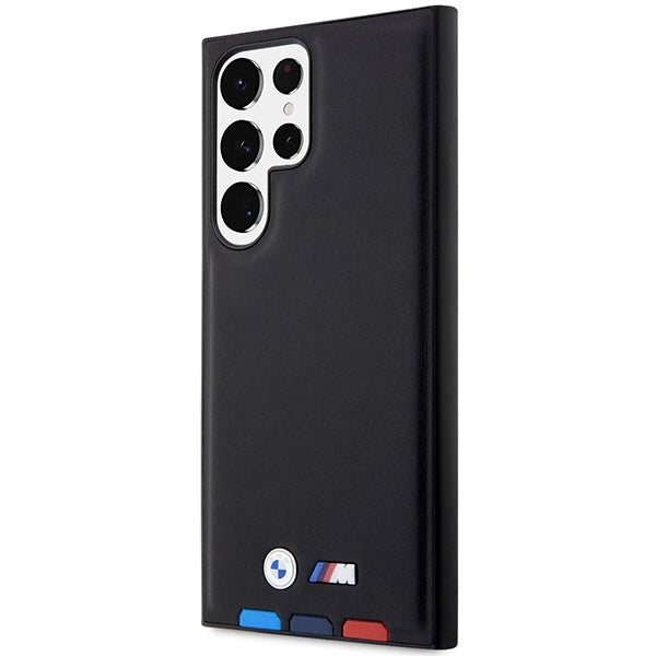 Etui BMW Leather Stamp Tricolor na Samsung Galaxy S23 Ultra - czarne