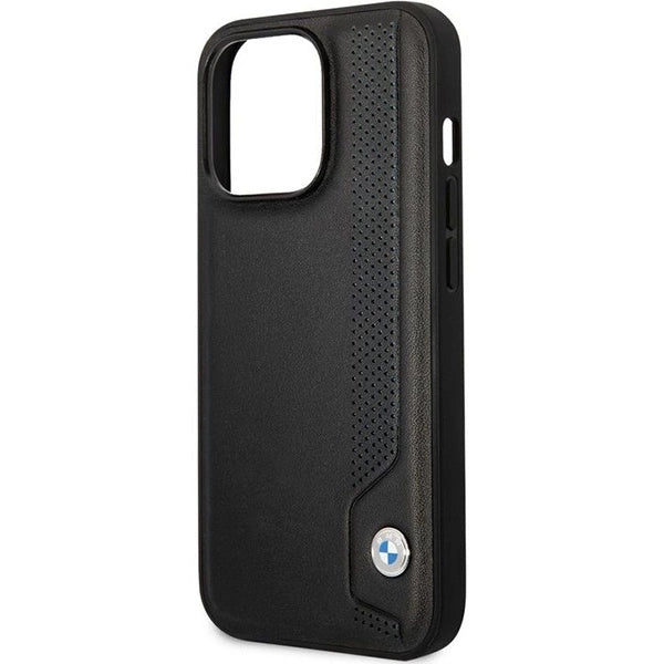 Etui BMW Leather Blue Dots na iPhone 14 Pro - czarne – zdjęcie 6