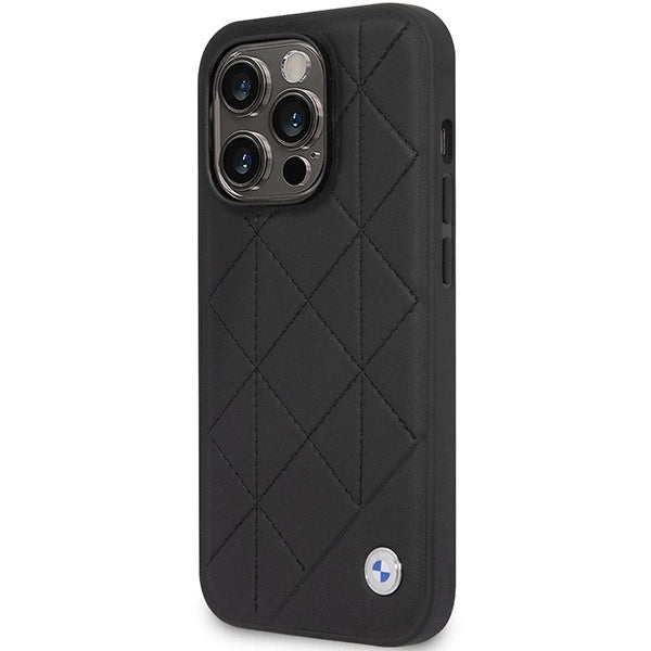 Etui BMW Leather Quilted na iPhone 14 Pro - czarne – zdjęcie 2