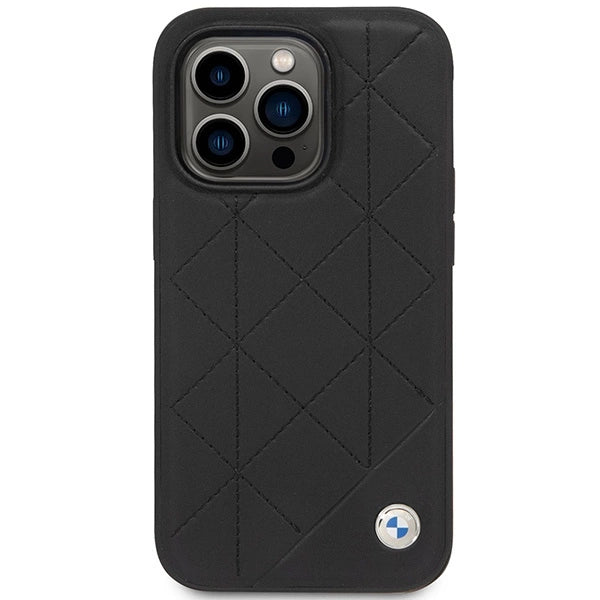 Etui BMW Leather Quilted na iPhone 14 Pro - czarne – zdjęcie 3