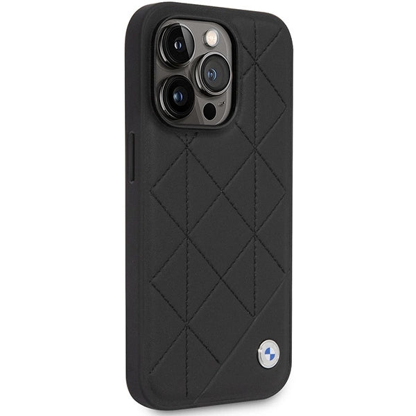 Etui BMW Leather Quilted na iPhone 14 Pro - czarne – zdjęcie 4