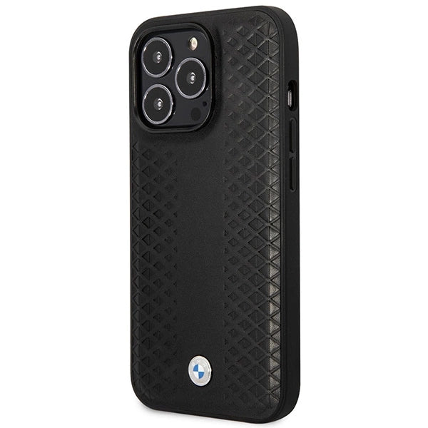 Etui BMW Leather Diamond Pattern MagSafe na iPhone 14 Pro Max - czarne – zdjęcie 2