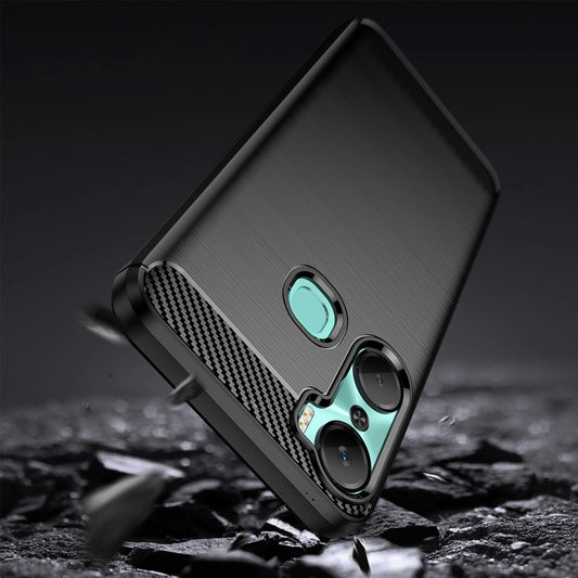 Carbon Case etui do Infinix Hot 12 Pro elastyczny silikonowy karbonowy