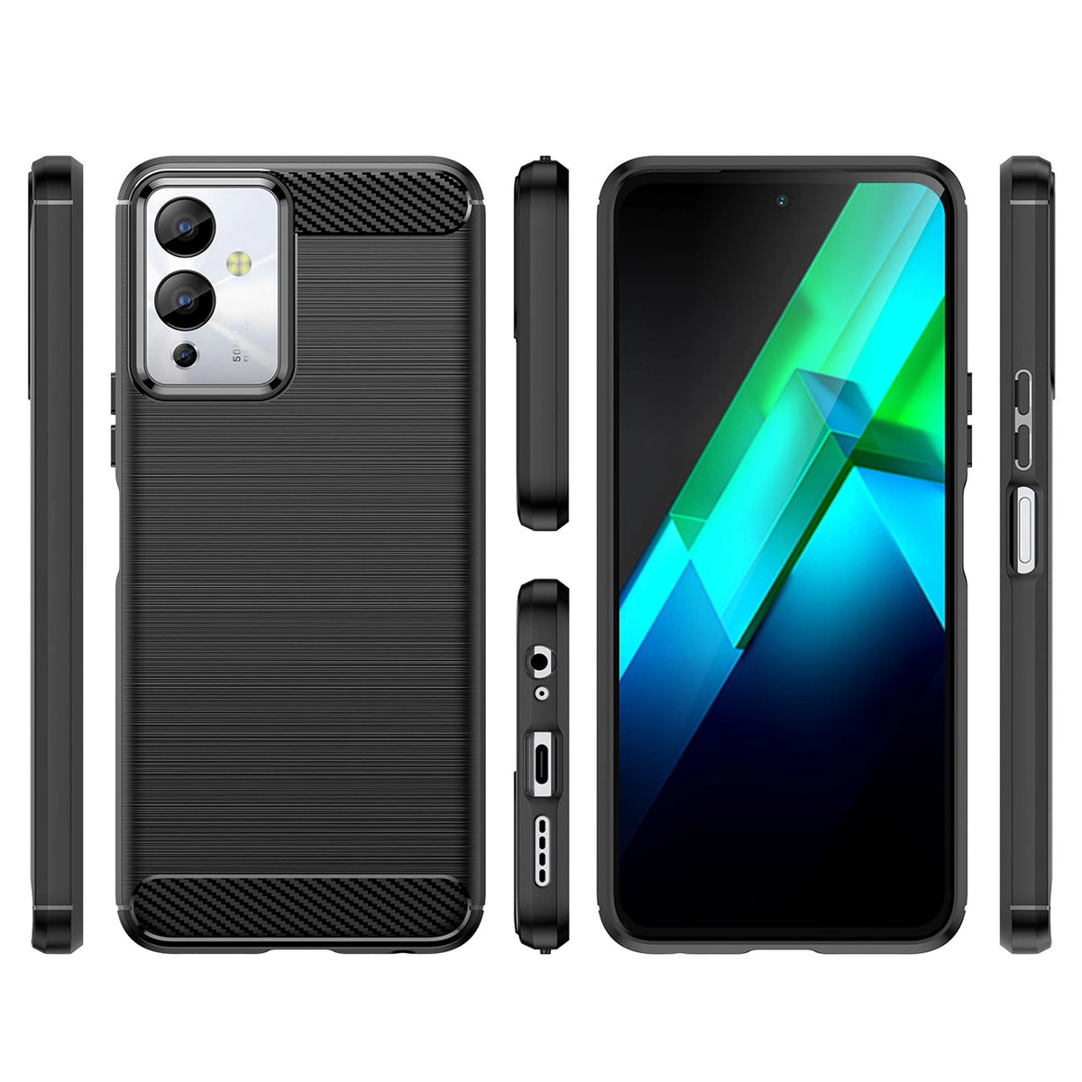 Carbon Case etui do Infinix Note 12i elastyczny silikonowy karbonowy – zdjęcie 2