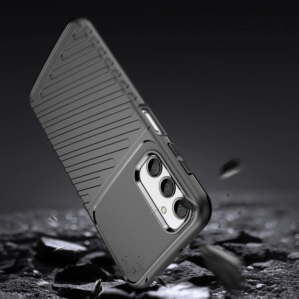 Thunder Case do Samsung Galaxy A24 4G silikonowy pancerny pokrowiec czarne – zdjęcie 3
