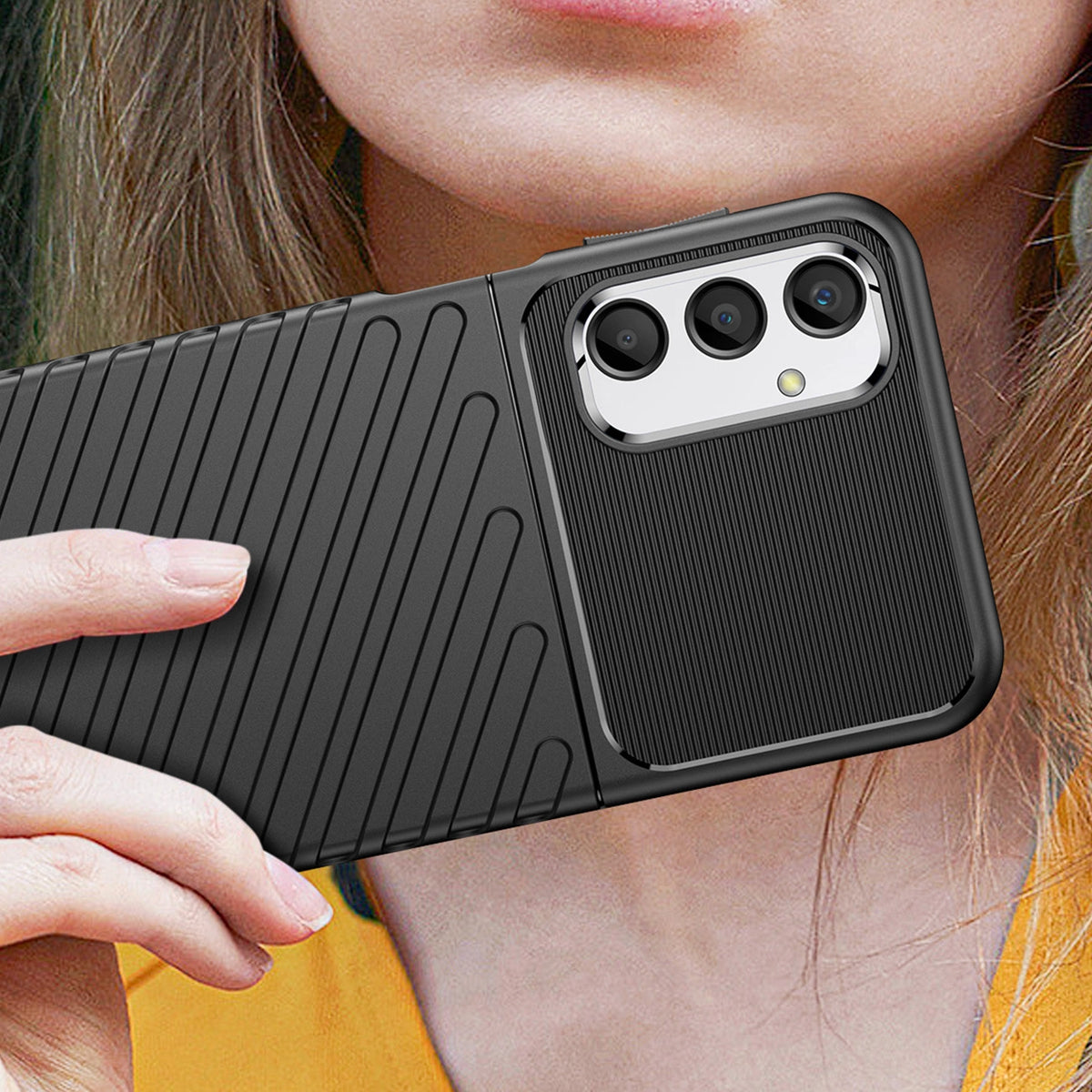Thunder Case do Samsung Galaxy A24 4G silikonowy pancerny pokrowiec czarne – zdjęcie 5
