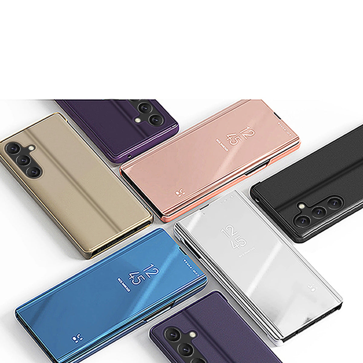 Clear View Case etui do Samsung Galaxy A24 4G pokrowiec z klapką różowe – zdjęcie 4