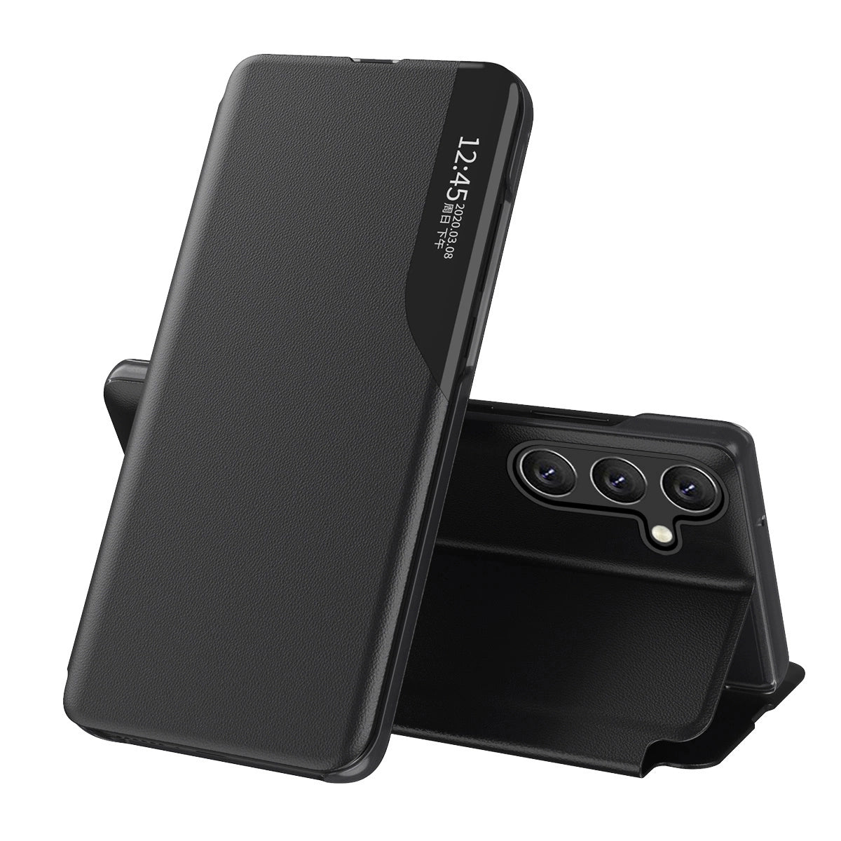 Eco Leather View Case do Samsung Galaxy A24 4G z klapką podstawka czarne