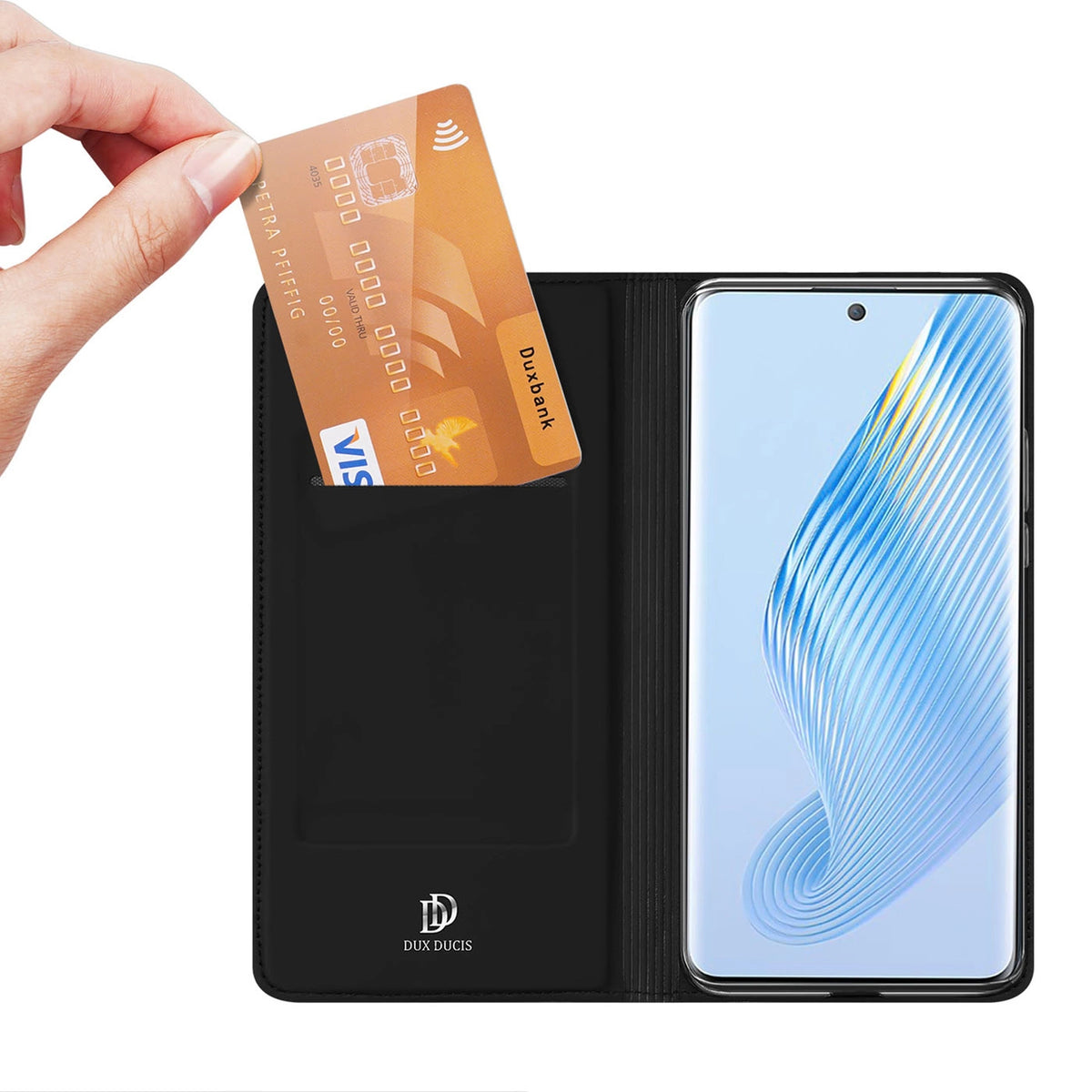 Dux Ducis Skin Pro etui do Honor Magic5 na kartę podstawka czarne – zdjęcie 2