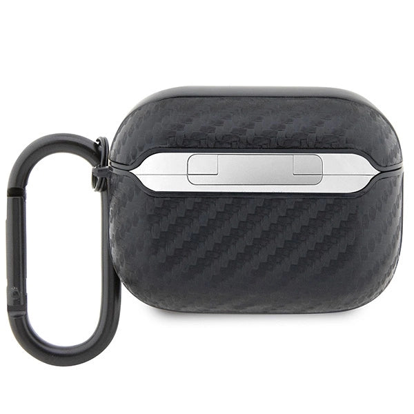 Etui BMW Carbon Double Metal Logo na AirPods Pro - czarne – zdjęcie 2