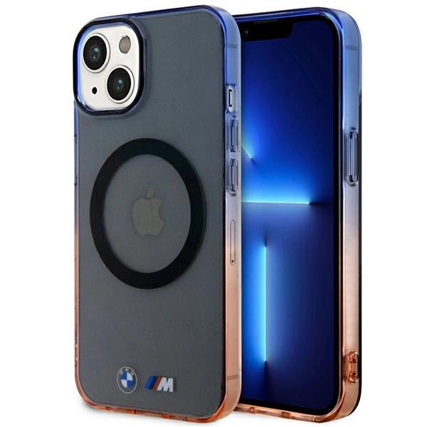 Etui BMW Gradient Bumper MagSafe na iPhone 14 - szare