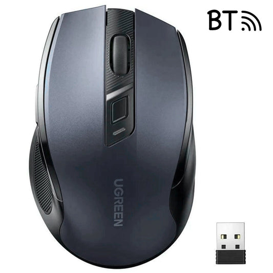 Mysz optyczna Ugreen MU006 bezprzewodowa USB 2.4GHz / Bluetooth - czarna