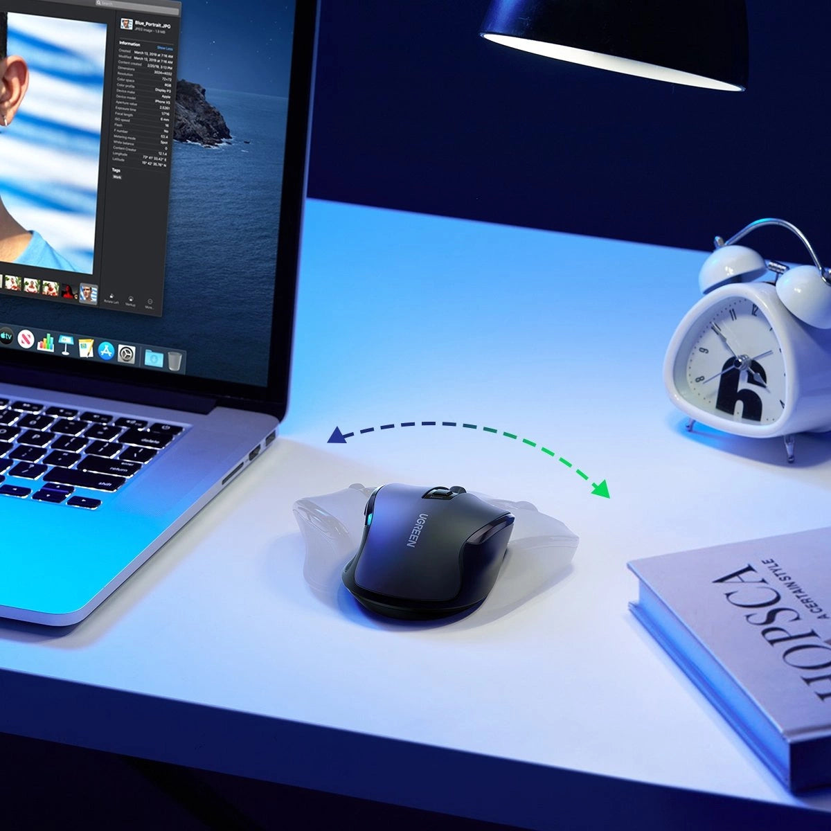 Mysz optyczna Ugreen MU006 bezprzewodowa USB 2.4GHz / Bluetooth - czarna