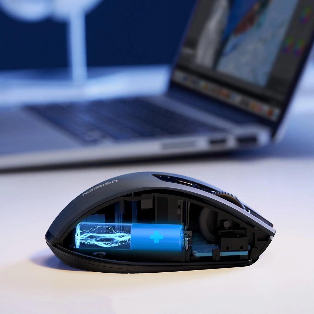 Mysz optyczna Ugreen MU006 bezprzewodowa USB 2.4GHz / Bluetooth - czarna