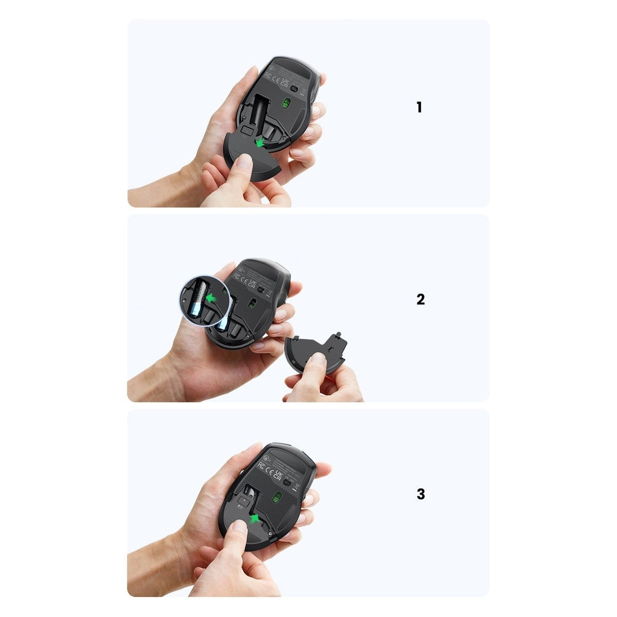 Mysz optyczna Ugreen MU006 bezprzewodowa USB 2.4GHz / Bluetooth - czarna