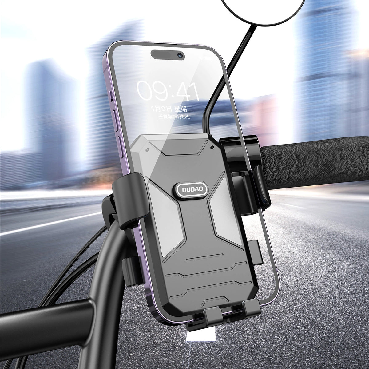 Uchwyt rowerowy / motocyklowy do telefonu Dudao F7C - czarny – zdjęcie 9