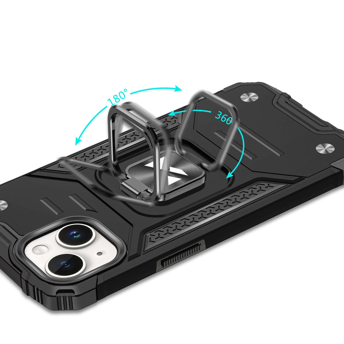 Pancerne etui z uchwytem do iPhone 15 Plus Wozinsky Ring Armor - czerwone – zdjęcie 5