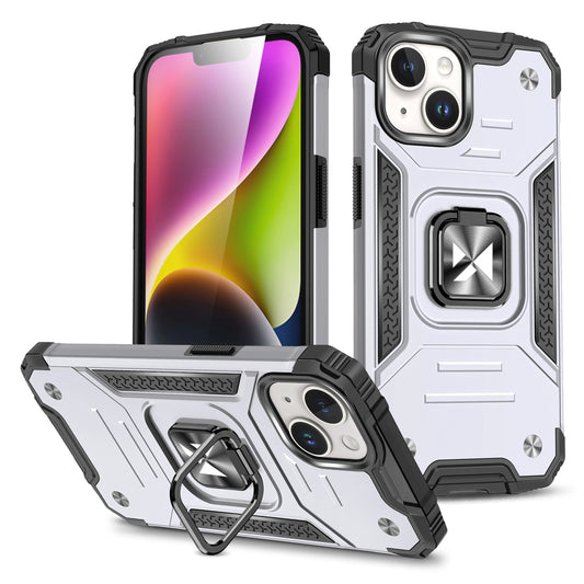 Pancerne etui z uchwytem do iPhone 15 Plus Wozinsky Ring Armor - srebrne