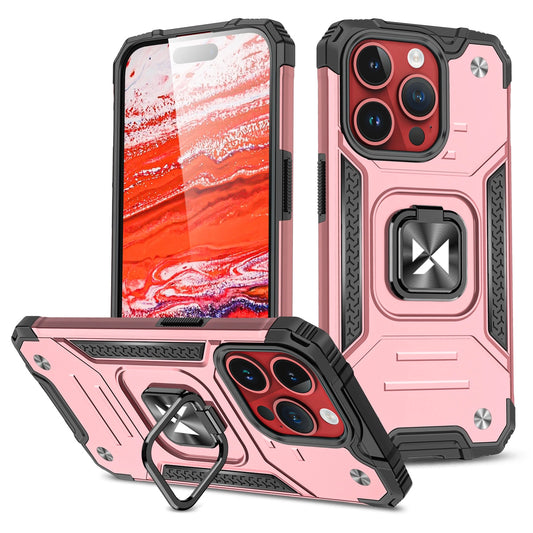 Pancerne etui z do iPhone 15 Pro Wozinsky Ring Armor - różowe złoto