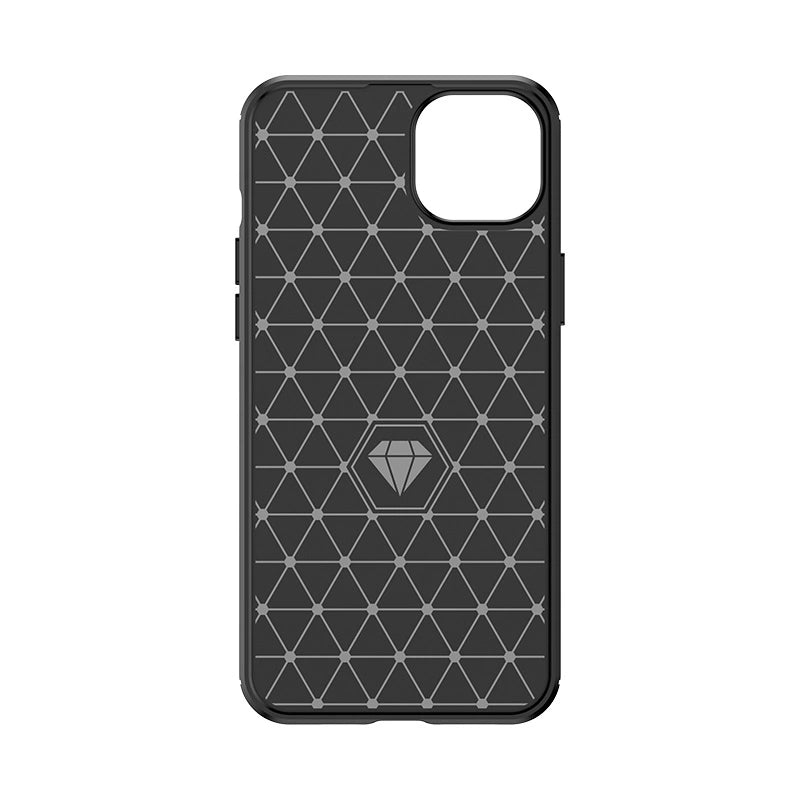 Elastyczne etui wzór karbon do iPhone 15 Plus Carbon Case - niebieskie – zdjęcie 3