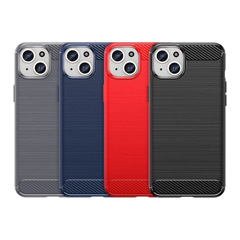 Elastyczne etui wzór karbon do iPhone 15 Plus Carbon Case - niebieskie – zdjęcie 8