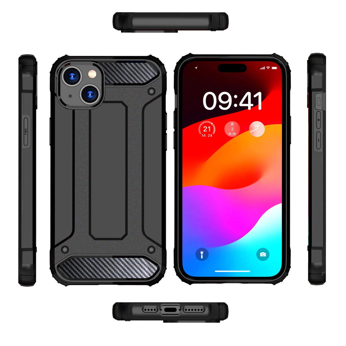 Pancerne etui do iPhone 15 Plus Hybrid Armor - czarne – zdjęcie 8