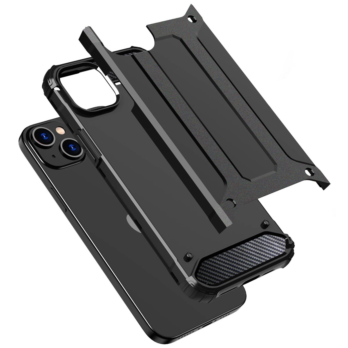 Pancerne etui do iPhone 15 Plus Hybrid Armor - czarne – zdjęcie 4