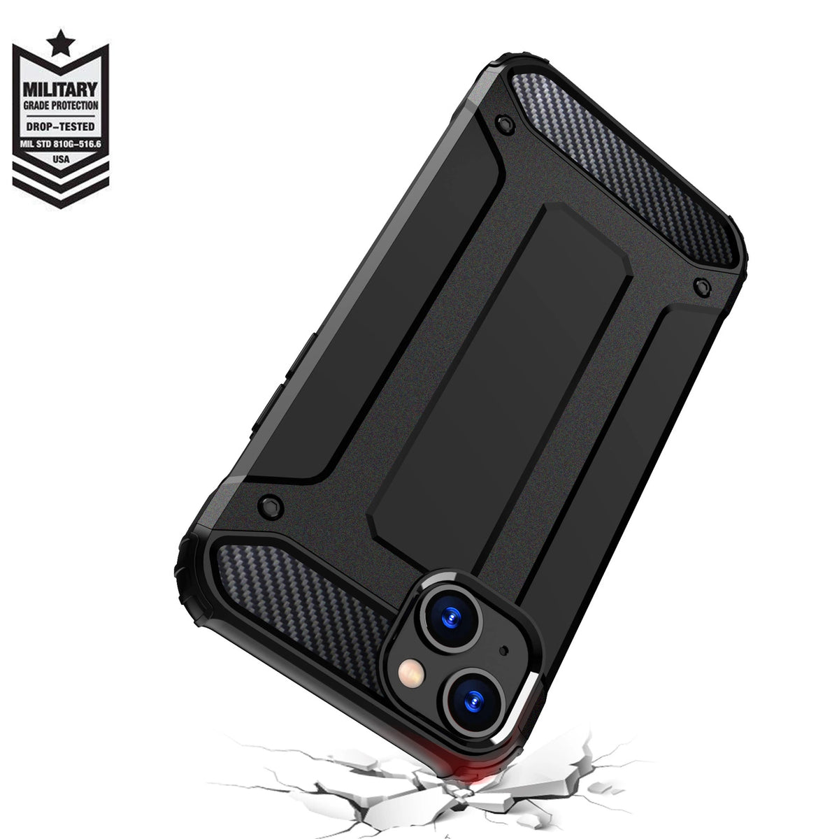Pancerne etui do iPhone 15 Plus Hybrid Armor - czarne – zdjęcie 6