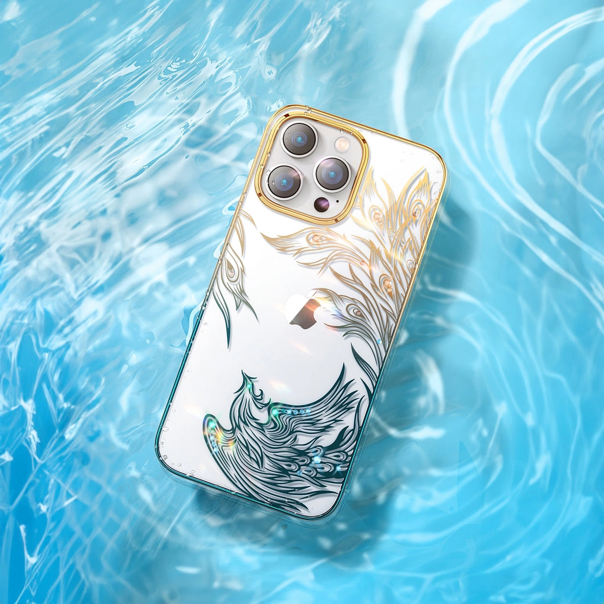 Luksusowe etui iPhone 14 Plus z kryształami Kingxbar Phoenix