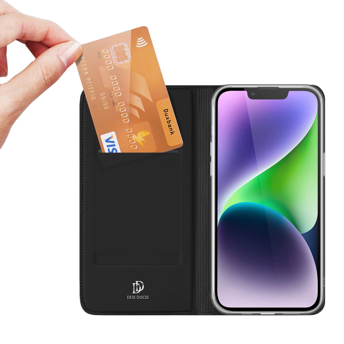 Etui do iPhone 15 Plus pokrowiec z klapką i portfelem Dux Ducis Skin Pro