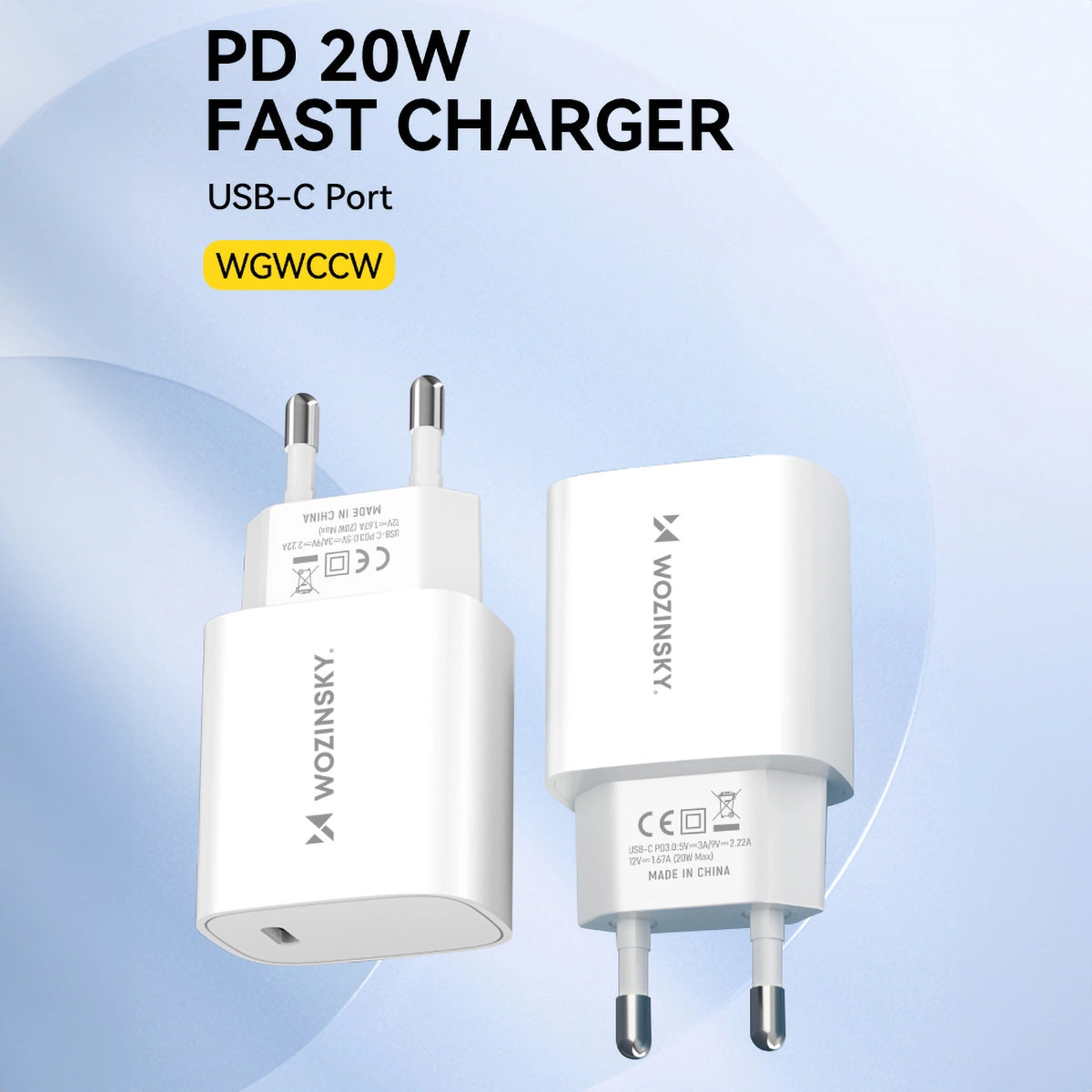 Ładowarka sieciowa Wozinsky WGWCCW 20W USB-C - biała – zdjęcie 6