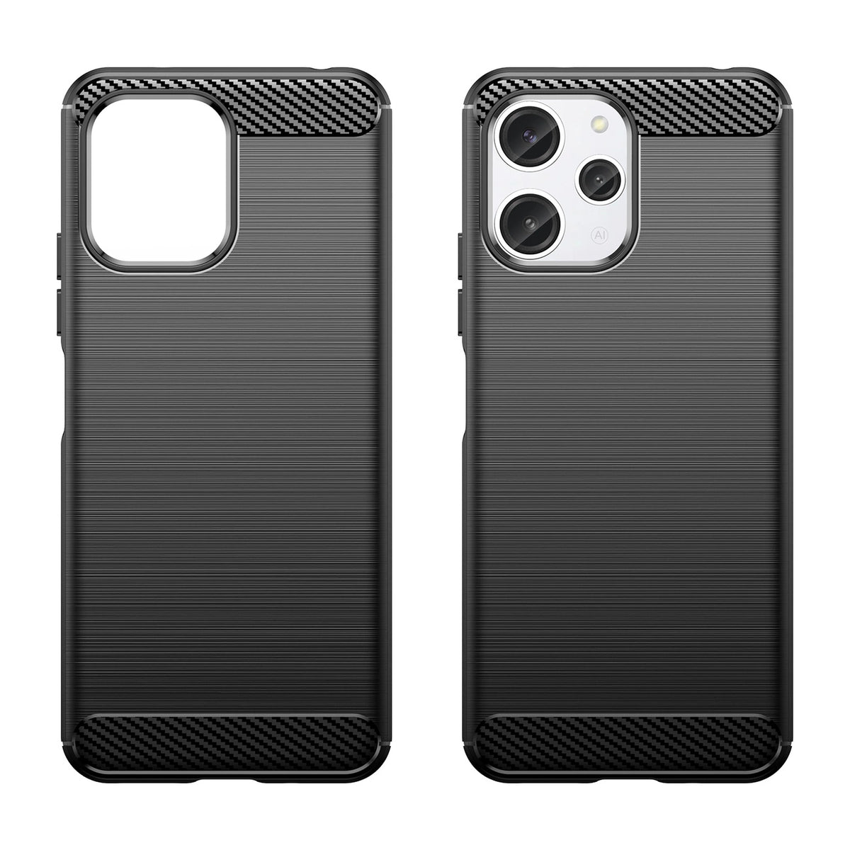 Elastyczne etui wzór karbon do Xiaomi Redmi 12 Carbon Case - czarne – zdjęcie 2