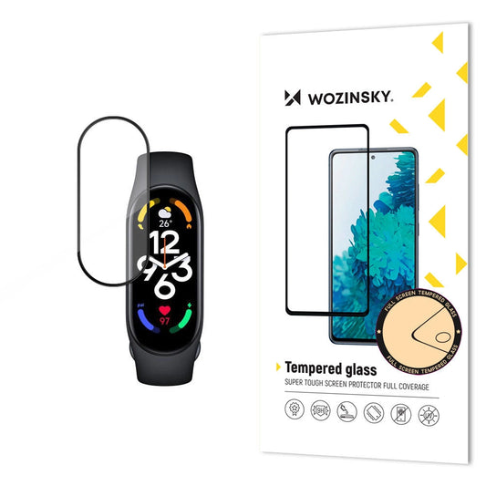 Wytrzymałe szkło hartowane Wozinsky Full Glue do Xiaomi Mi Band 8 - czarne