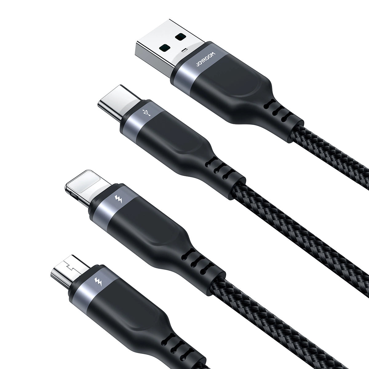 Kabel Joyroom Multi-Use Series S-A18 3w1 USB-A - Lightning - czarny – zdjęcie 4