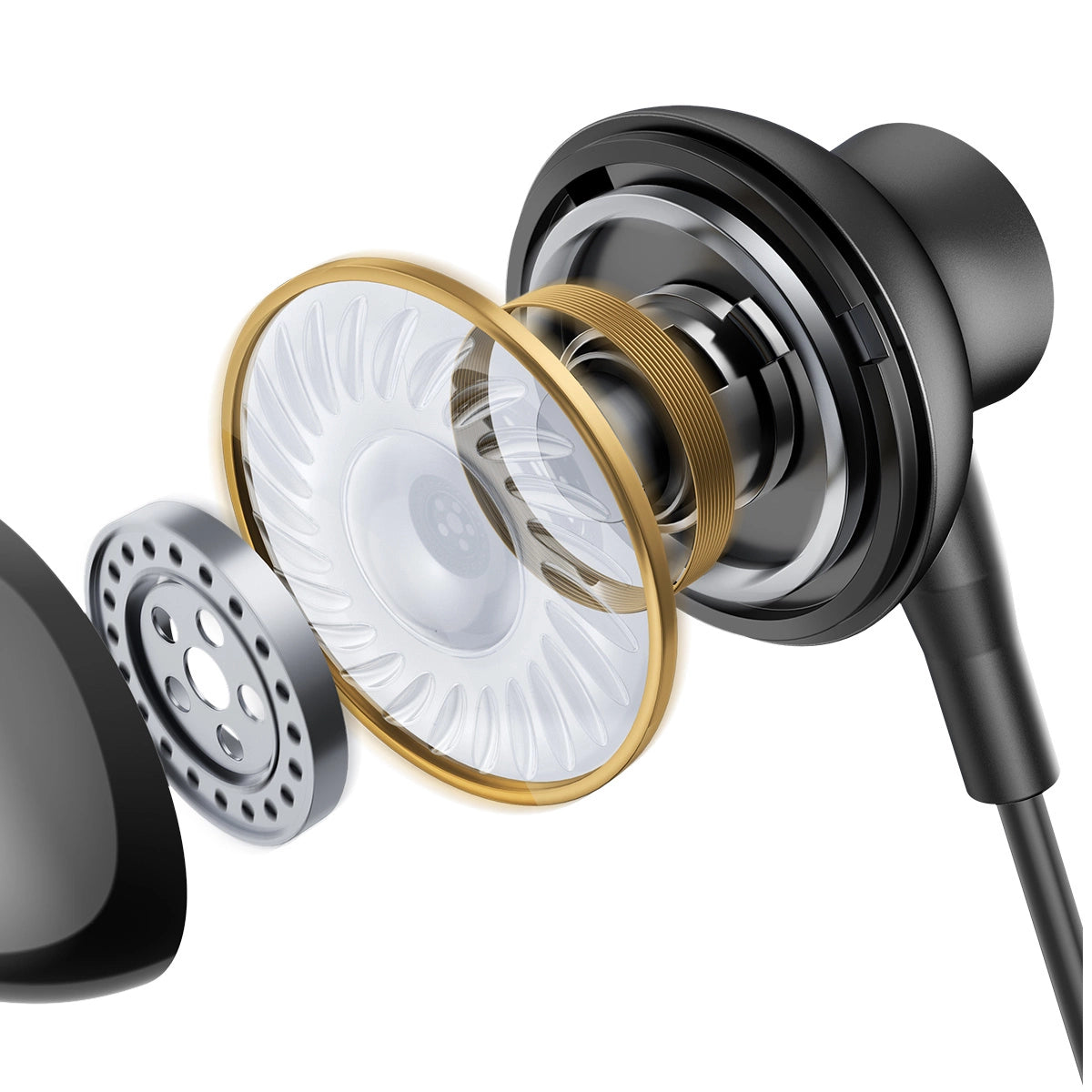 Słuchawki douszne USB-C Joyroom TYPE-C Series JR-EC07 metalowe - czarne – zdjęcie 3