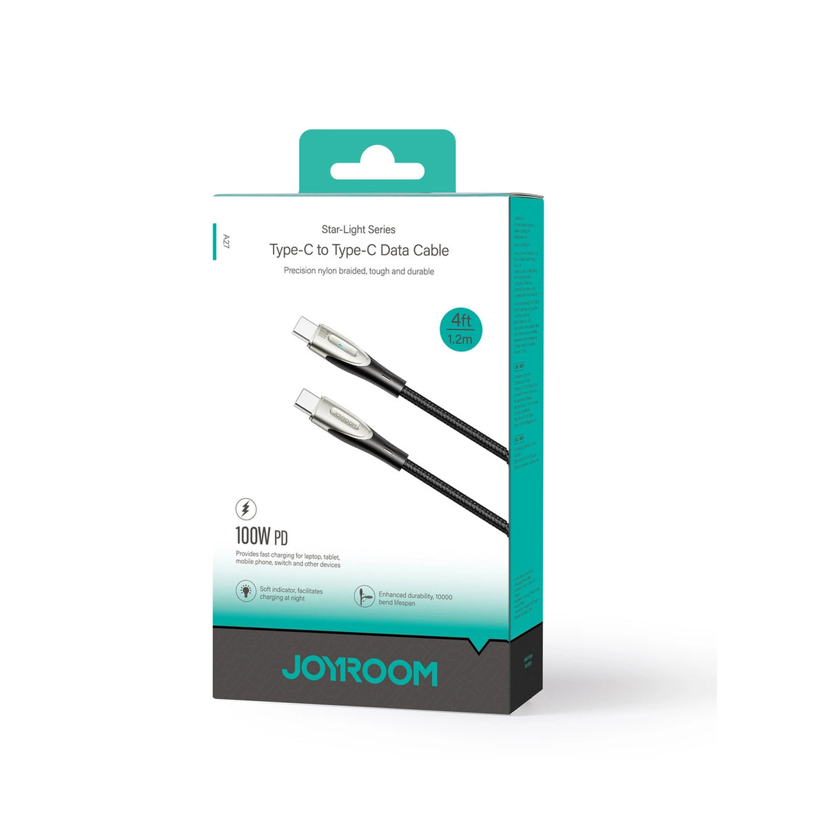 Kabel Joyroom Star-Light Series SA27-CC5 USB-C / USB-C 100W 1.2m - czarny – zdjęcie 10