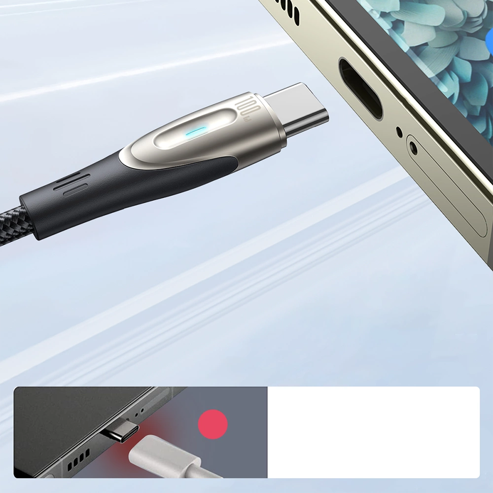 Kabel Joyroom Star-Light Series SA27-CC5 USB-C / USB-C 100W 1.2m - czarny – zdjęcie 6