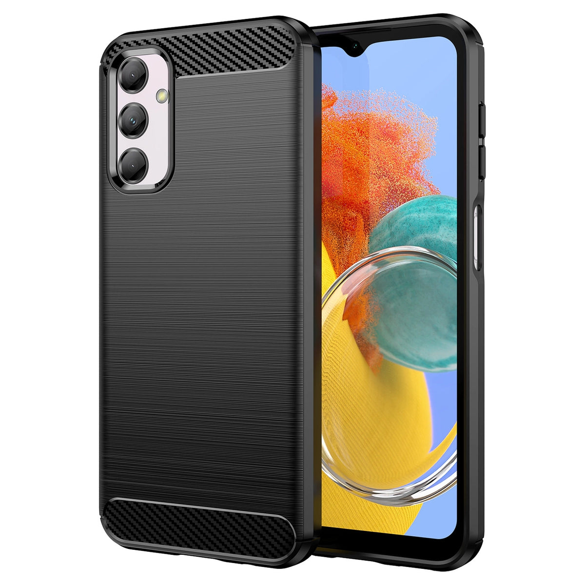 Elastyczne etui wzór karbon do Samsung Galaxy M14 Carbon Case - czarne
