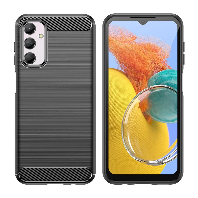 Elastyczne etui wzór karbon do Samsung Galaxy M14 Carbon Case - czarne – zdjęcie 3