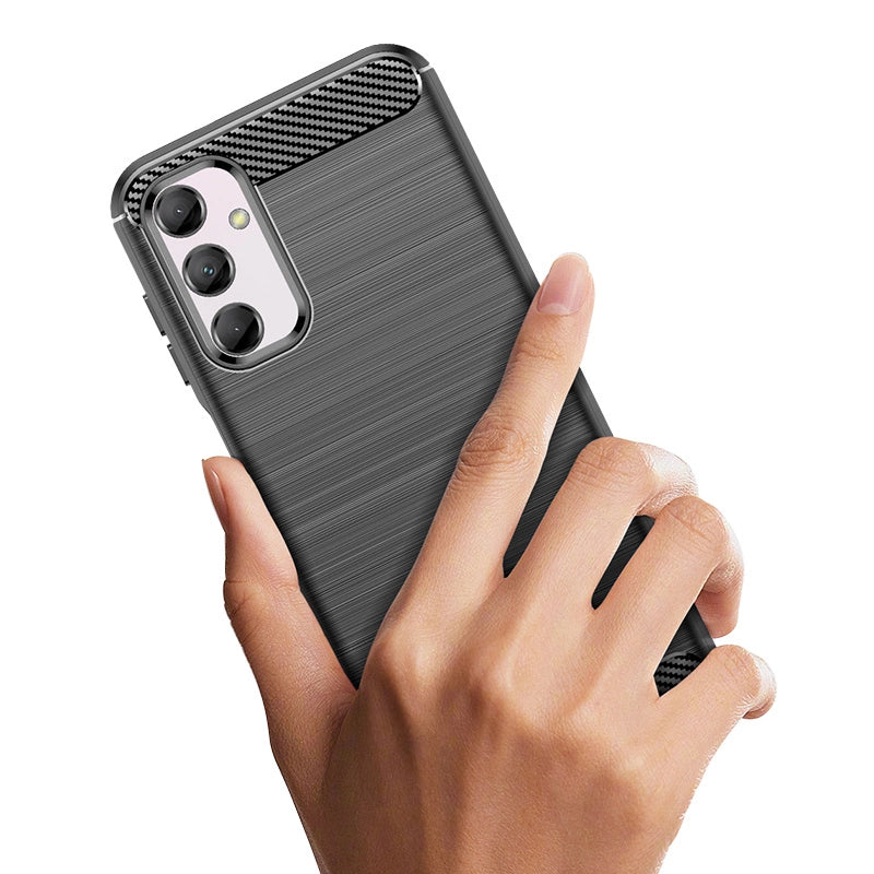Elastyczne etui wzór karbon do Samsung Galaxy M14 Carbon Case - czarne – zdjęcie 6