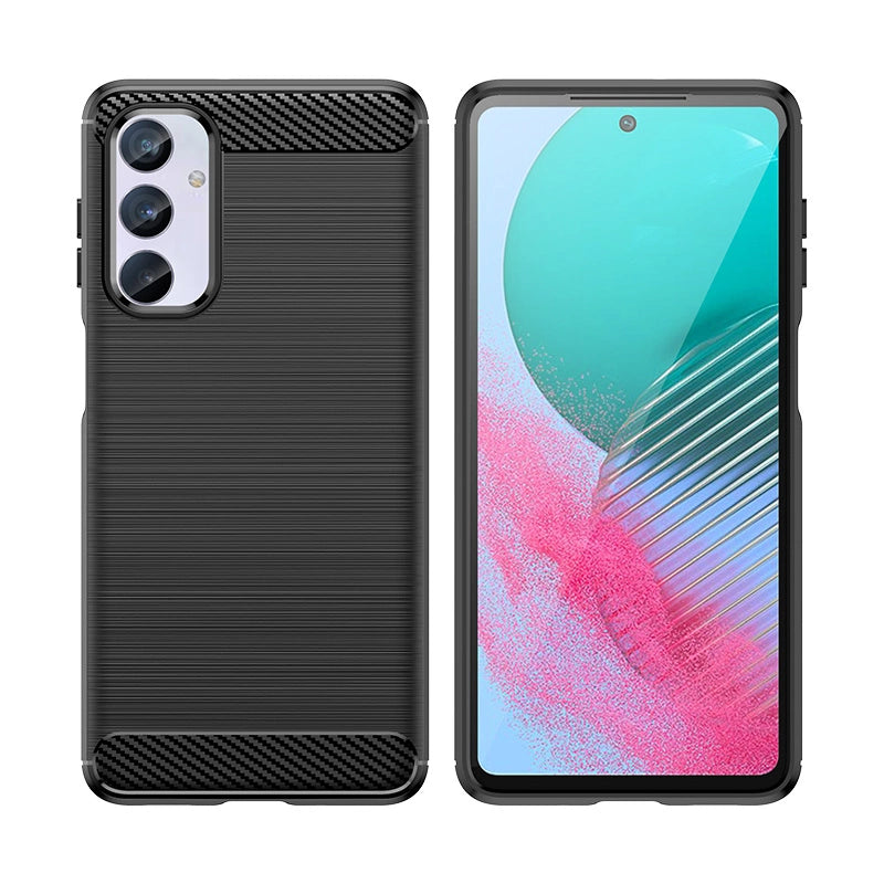 Elastyczne etui wzór karbon do Samsung Galaxy M54 Carbon Case - czarne – zdjęcie 3
