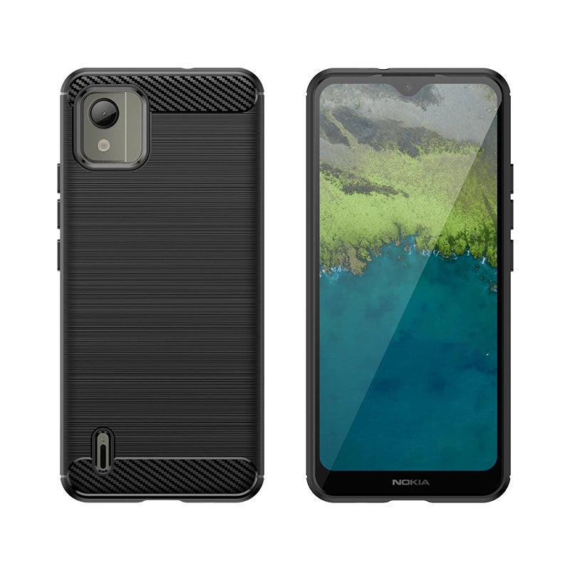 Etui silikonowe Carbon Case do Nokia C110 - czarne – zdjęcie 2