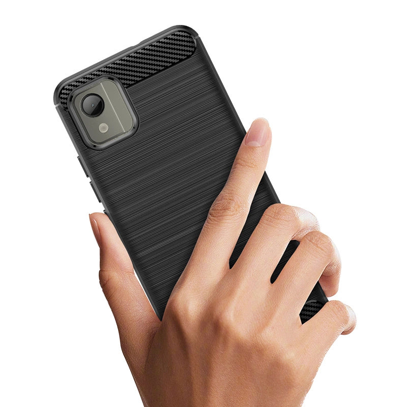 Etui silikonowe Carbon Case do Nokia C110 - czarne – zdjęcie 5