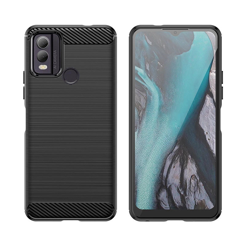 Etui silikonowe Carbon Case do Nokia C22 - czarne – zdjęcie 2