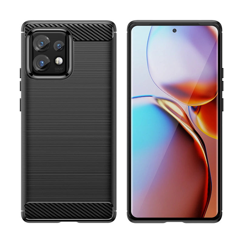 Etui silikonowe Carbon Case do Motorola Edge 40 Pro - czarne – zdjęcie 3