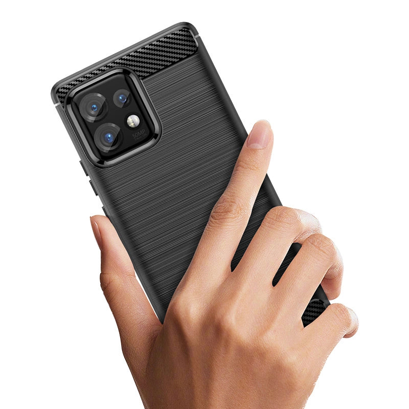 Etui silikonowe Carbon Case do Motorola Edge 40 Pro - czarne – zdjęcie 2
