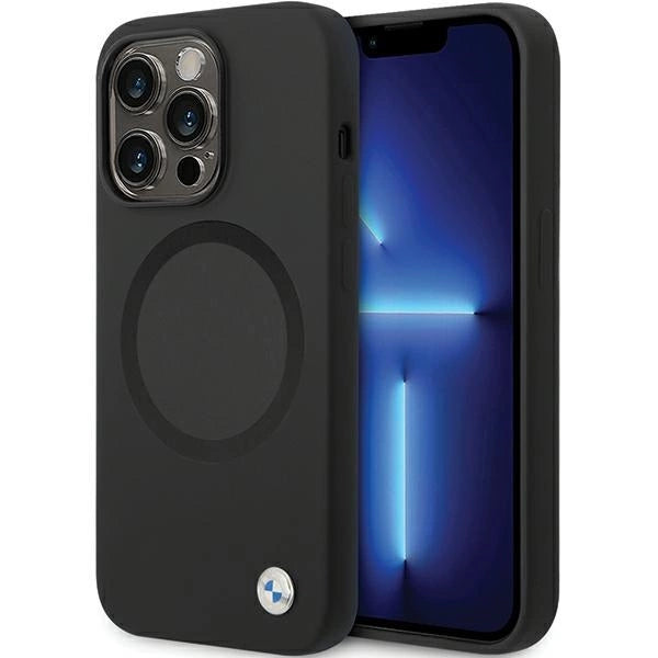 Etui BMW Signature Liquid Silicone MagSafe na iPhone 14 Pro Max - czarne