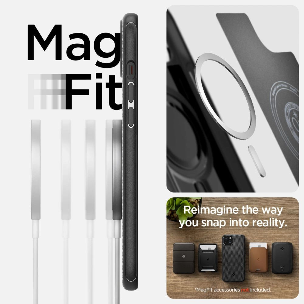 Etui Spigen Mag Armor MagSafe na iPhone 15 - czarny mat – zdjęcie 11