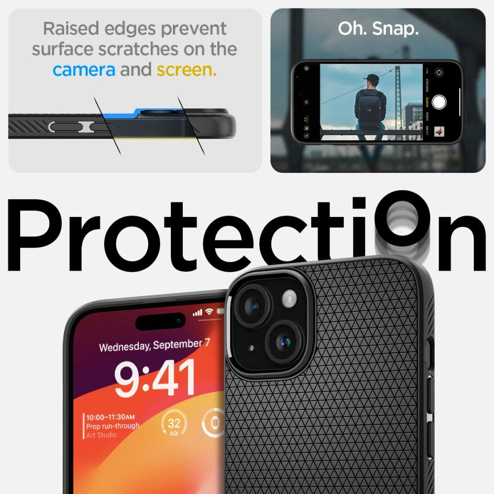 Etui Spigen Liquid Air na iPhone 15 - czarny mat – zdjęcie 13