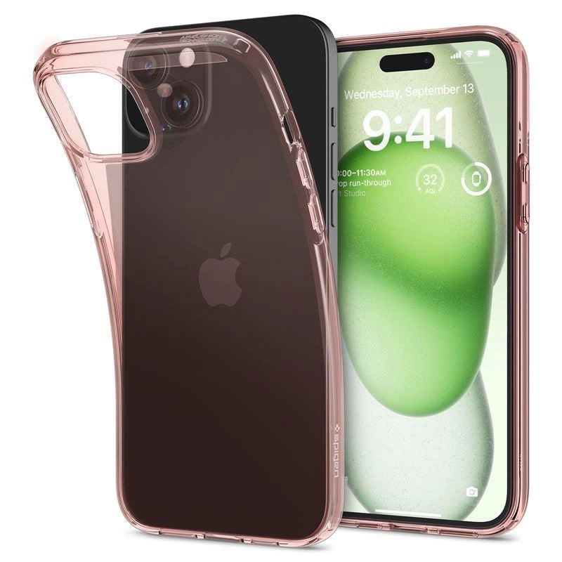 Etui Spigen Crystal Flex na iPhone 15 Plus - różowo-przezroczyste – zdjęcie 4